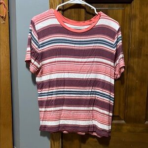 *Abercrombie Striped Orange and White T-Shirt